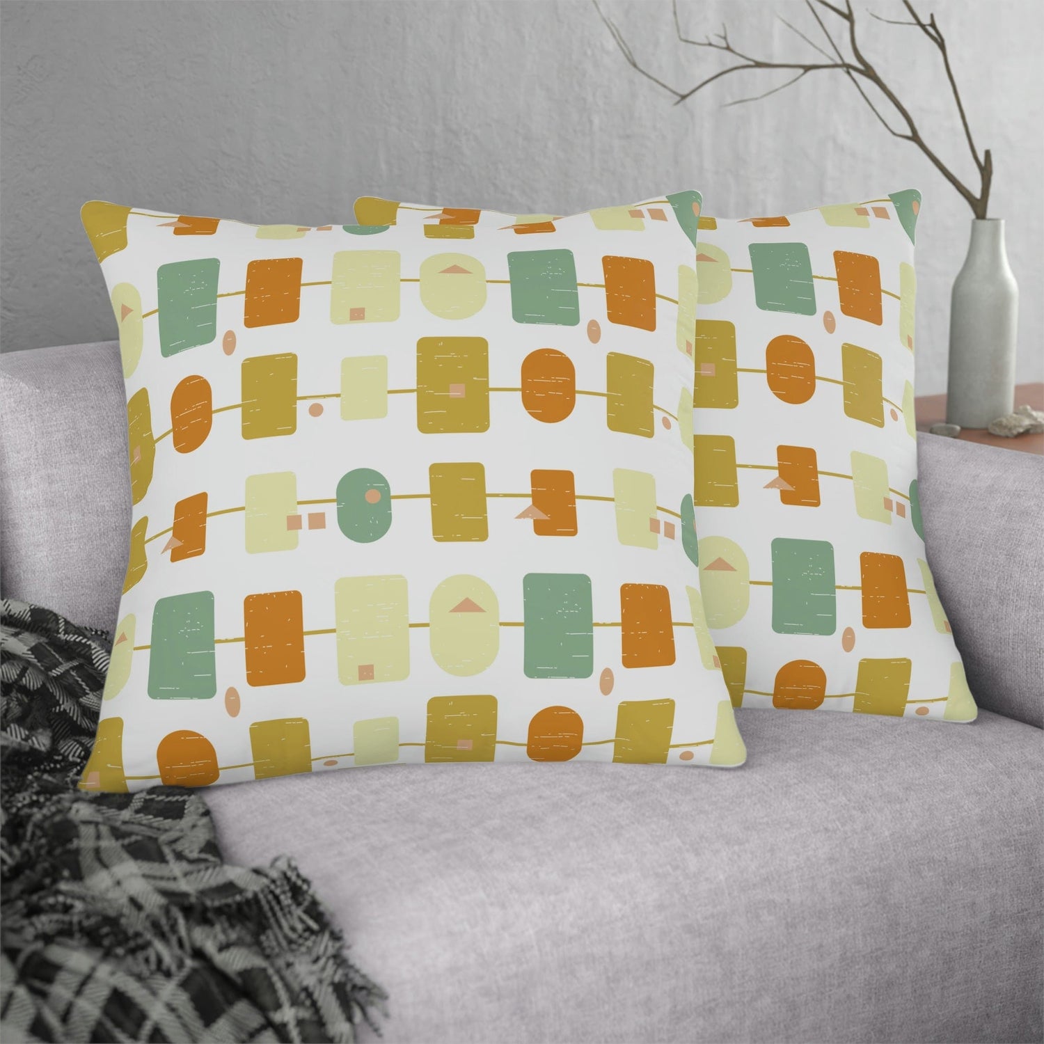 Kate McEnroe New York Outdoor Pillow in Mid Century Modern Abstract Geometric Print Outdoor Pillows 26&quot; × 26&quot; / Square 23988416825404355400