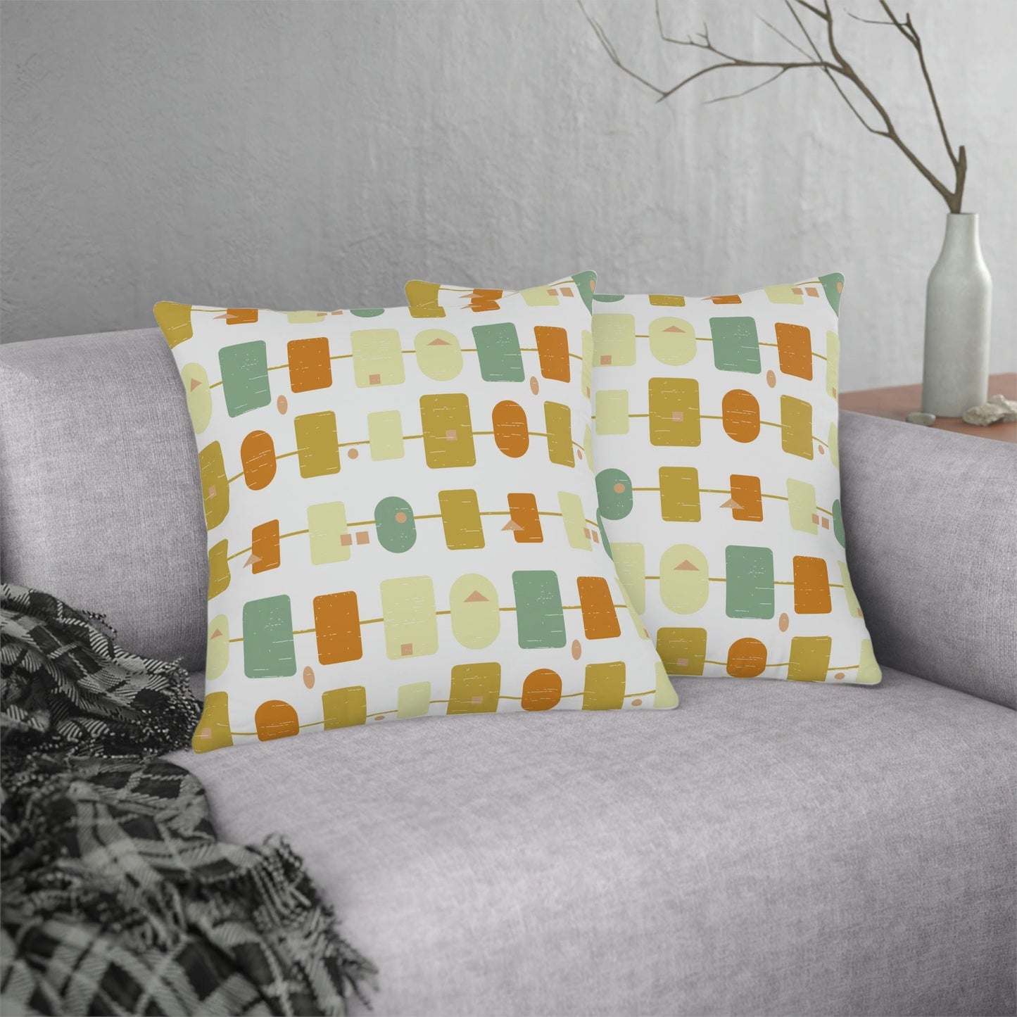 Kate McEnroe New York Outdoor Pillow in Mid Century Modern Abstract Geometric Print Outdoor Pillows