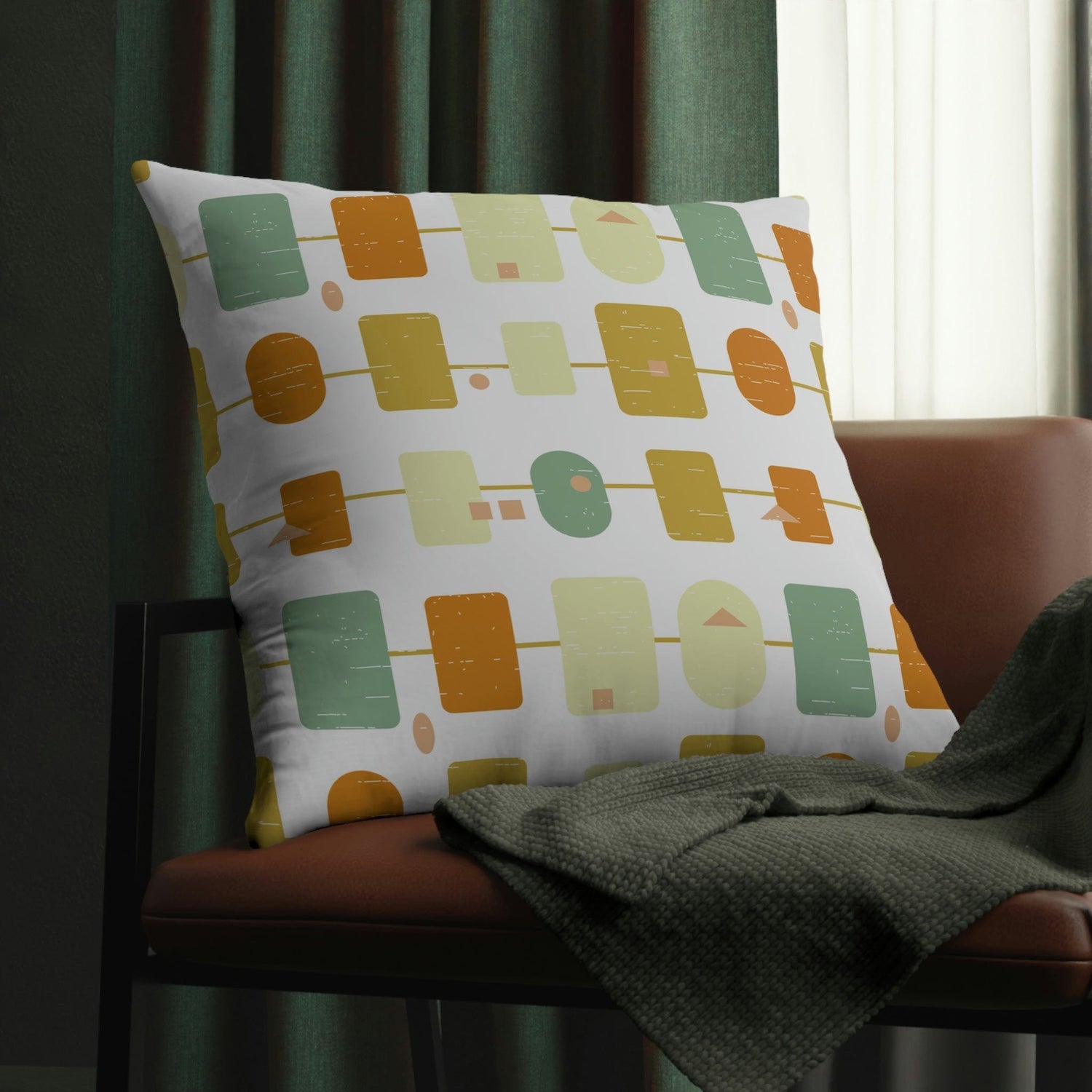 Kate McEnroe New York Outdoor Pillow in Mid Century Modern Abstract Geometric PrintThrow Pillows23988416825404355400