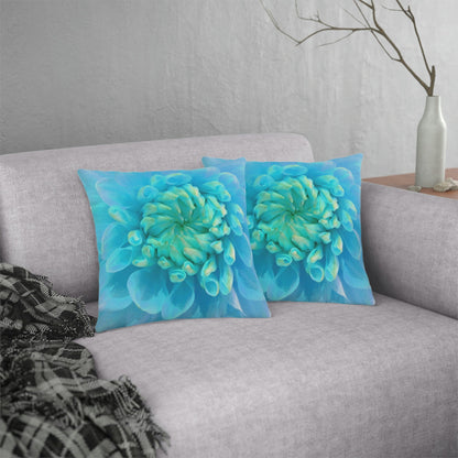 Kate McEnroe New York Outdoor Pillow in Painted Turquoise Dahlia FlowerThrow Pillows21123742034022568419