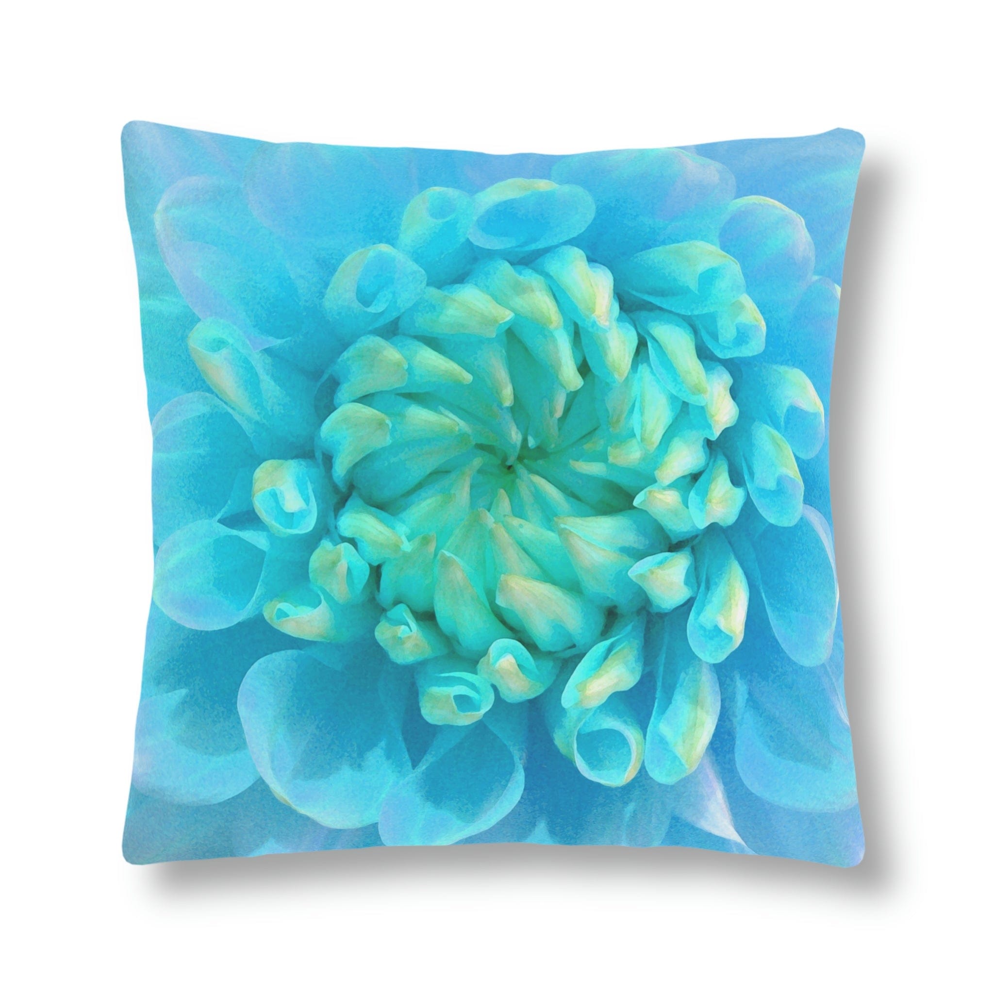 Kate McEnroe New York Outdoor Pillow in Painted Turquoise Dahlia FlowerThrow Pillows21123742034022568419