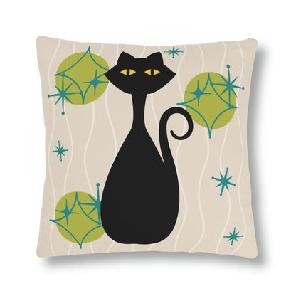 Kate McEnroe New York Outdoor Pillow in Retro 1950s Atomic Cat Print Outdoor Pillows