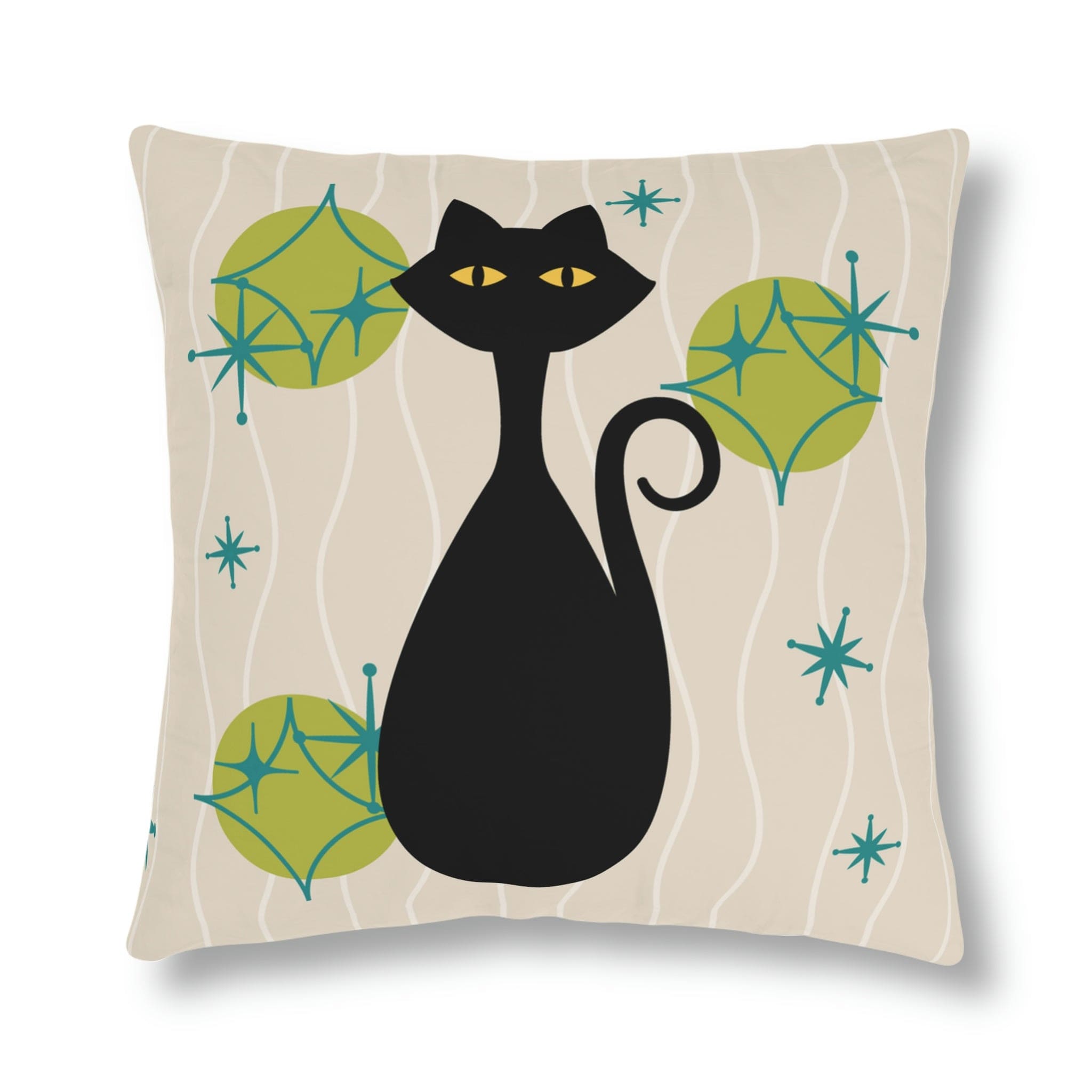 Kate McEnroe New York Outdoor Pillow in Retro 1950s Atomic Cat PrintThrow Pillows14259166027390781657