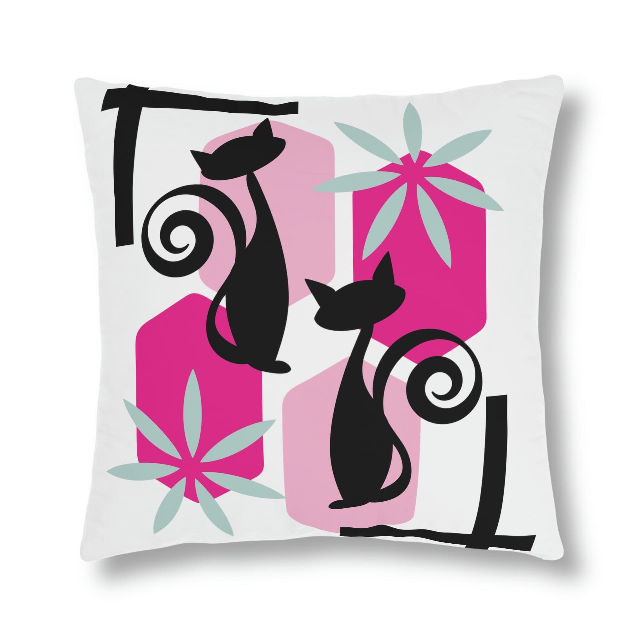 Kate McEnroe New York Outdoor Throw Pillow in Mid Century Modern Atomic Cat PrintThrow Pillows12954286350499774592