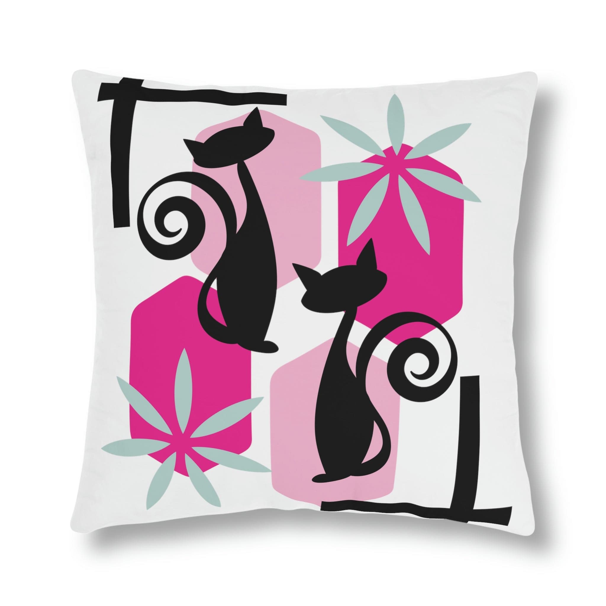 Kate McEnroe New York Outdoor Throw Pillow in Mid Century Modern Atomic Cat PrintThrow Pillows12954286350499774592