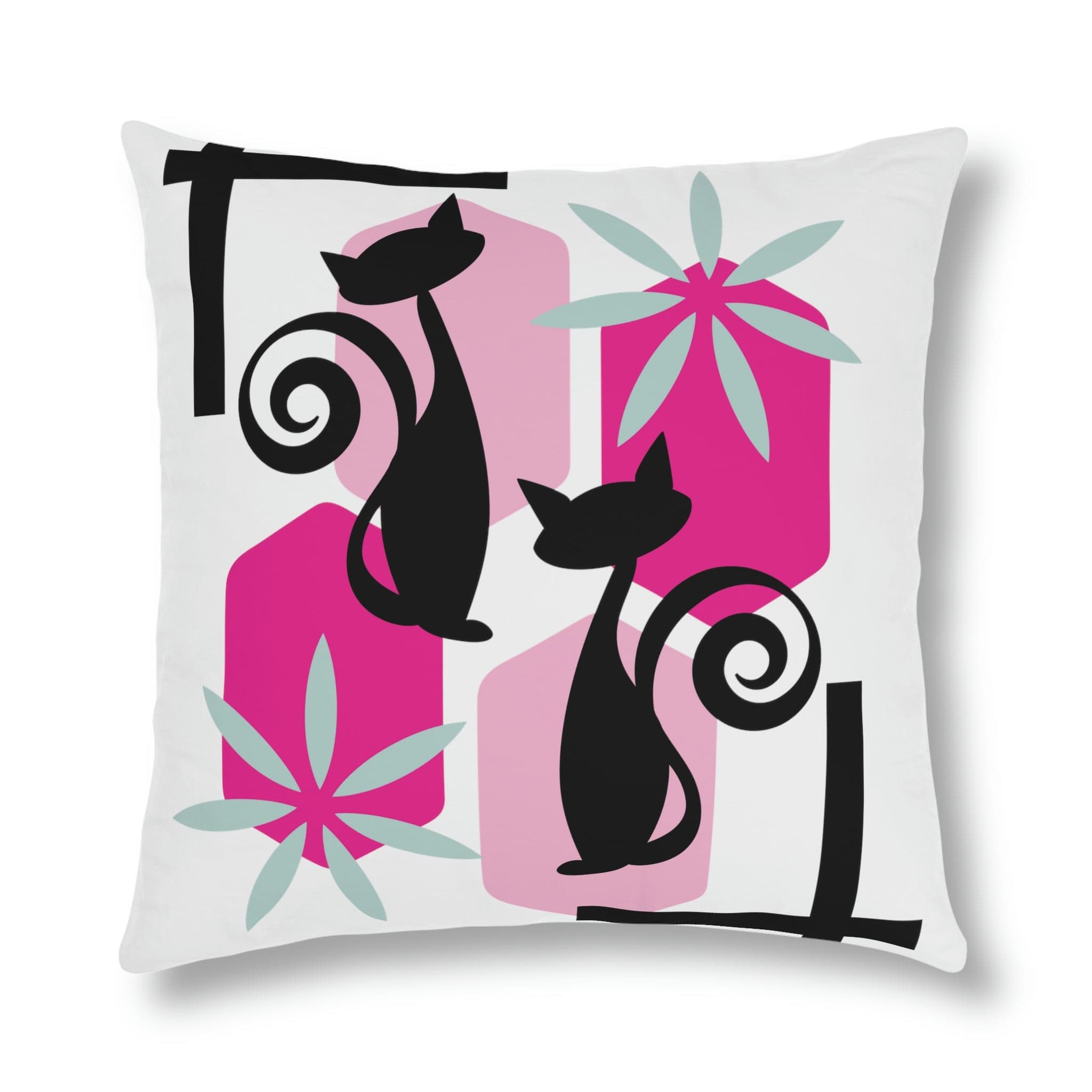 Kate McEnroe New York Outdoor Throw Pillow in Mid Century Modern Atomic Cat PrintThrow Pillows21721159538015897553