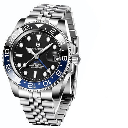 Kate McEnroe New York Pagani Men's Luxury Mechanical Wristwatch Watches Black Blue Jubilee 37068473-black-blue-jubilee-china
