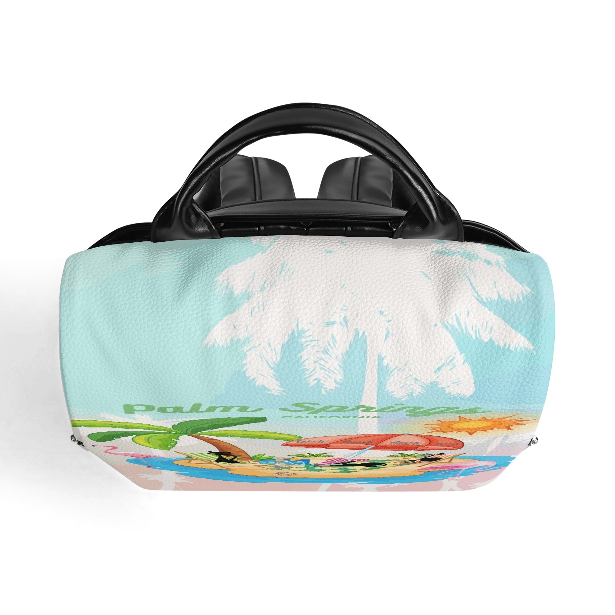 Kate McEnroe New York Palm Springs Atomic Cat Backpack, Retro Mid Century Modern Beach Travel Bag, 50s Kitsch Flamingo Vacation VibeBackpacksN67GEJXW - 1