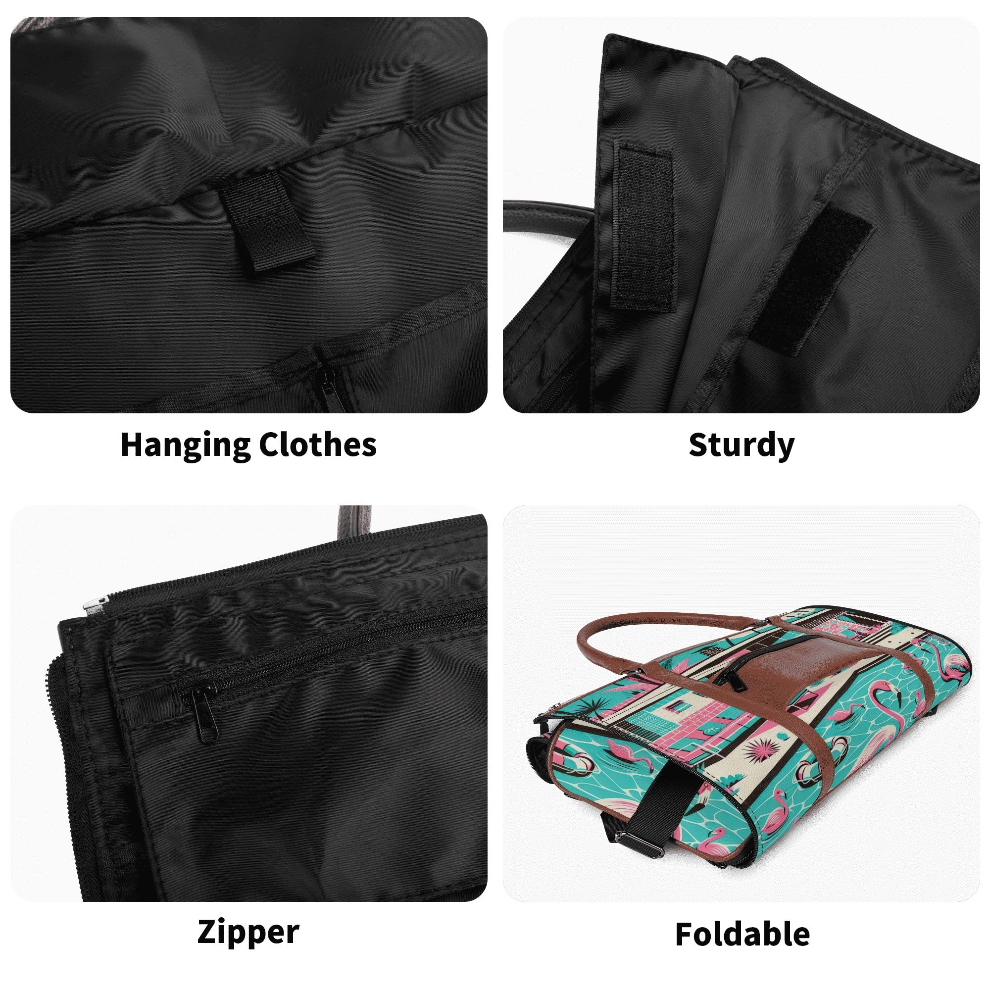 Kate McEnroe New York Palm Springs Flamingo Mid Century Modern Duffel Bag, Retro Poolside Travel WeekenderDuffel BagsWLXVX8LW - 1