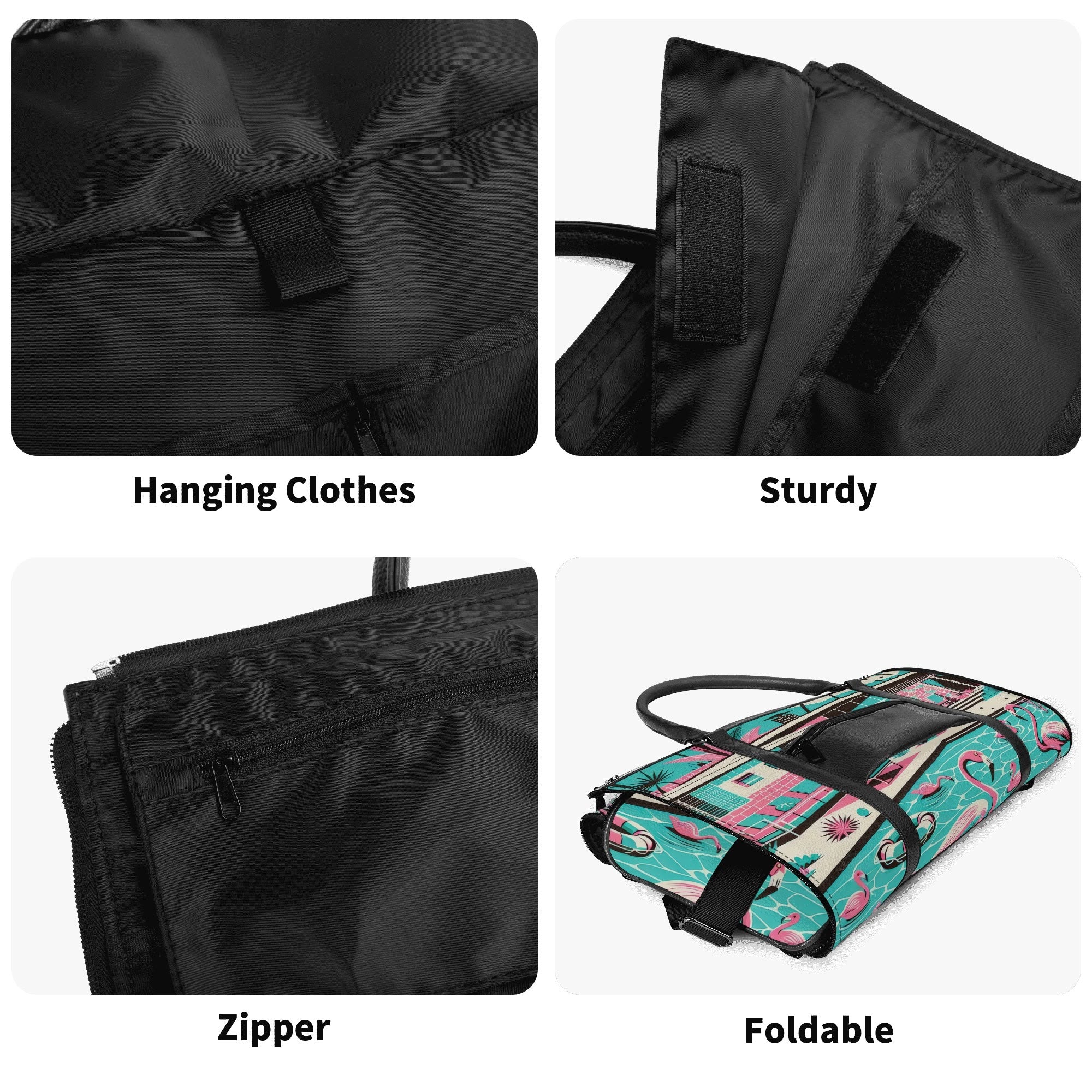 Kate McEnroe New York Palm Springs Flamingo Mid Century Modern Duffel Bag, Retro Poolside Travel WeekenderDuffel BagsWLXVX8LW - 2