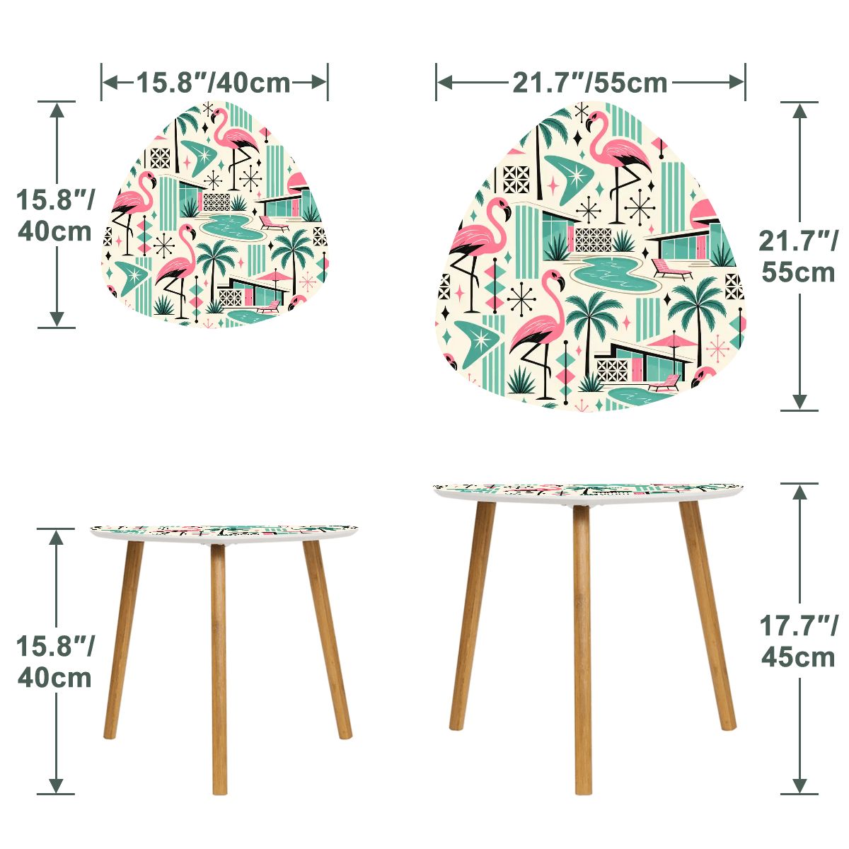 Kate McEnroe New York Palm Springs Flamingo Mid Century Modern Nesting TablesNesting TableswdDKLYdlmE