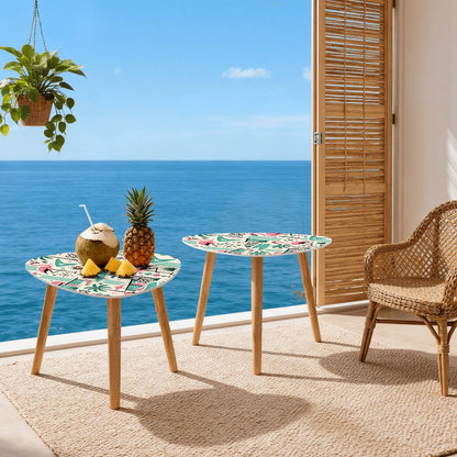 Kate McEnroe New York Palm Springs Flamingo Mid Century Modern Nesting TablesNesting TableswdDKLYdlmE