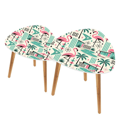 Kate McEnroe New York Palm Springs Flamingo Mid Century Modern Nesting TablesNesting TableswdDKLYdlmE