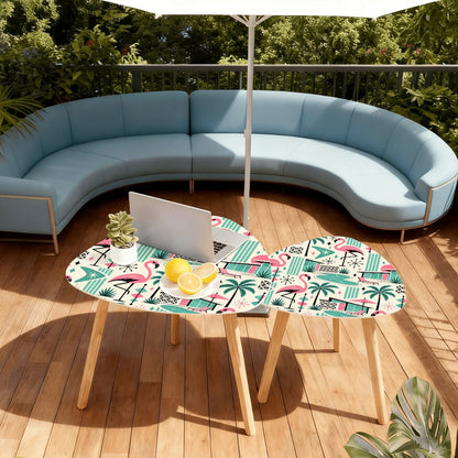 Kate McEnroe New York Palm Springs Flamingo Mid Century Modern Nesting TablesNesting TableswdDKLYdlmE