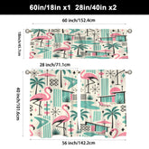 Kate McEnroe New York Palm Springs Flamingo Mid Century Modern Retro Kitchen Curtain SetValancesD3450392
