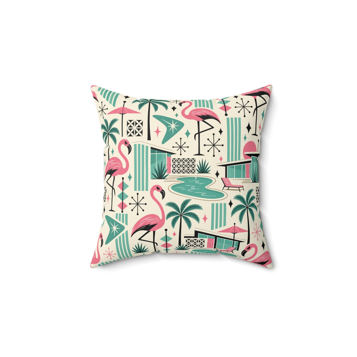 Kate McEnroe New York Palm Springs Flamingo Mid Century Modern Retro Throw PillowThrow Pillows18071068126926707651