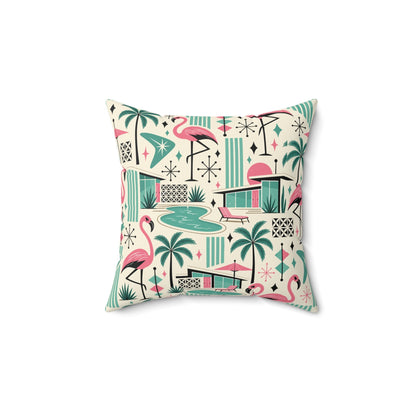 Kate McEnroe New York Palm Springs Flamingo Mid Century Modern Retro Throw PillowThrow Pillows18071068126926707651