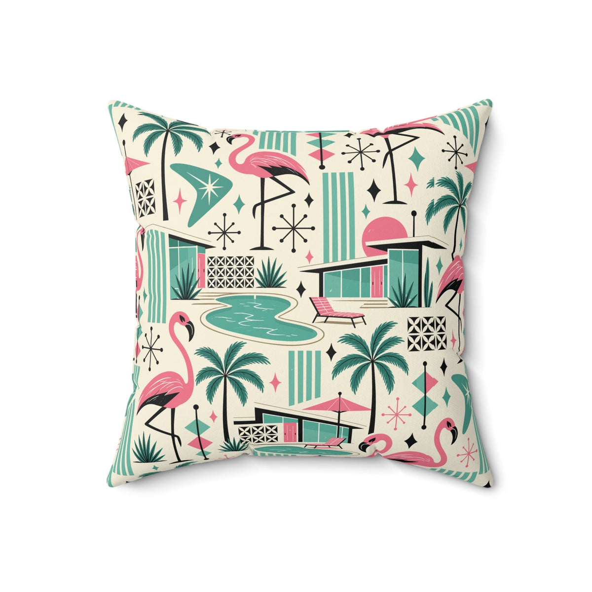 Kate McEnroe New York Palm Springs Flamingo Mid Century Modern Retro Throw PillowThrow Pillows18071068126926707651