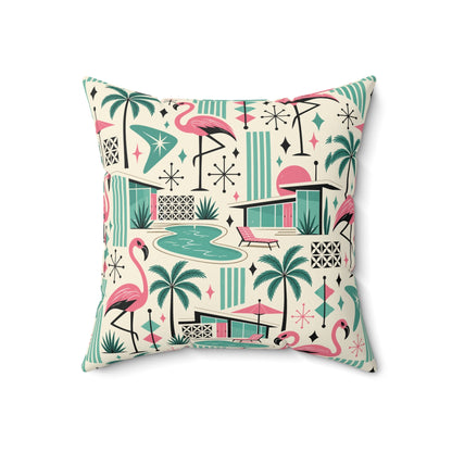 Kate McEnroe New York Palm Springs Flamingo Mid Century Modern Retro Throw PillowThrow Pillows18071068126926707651