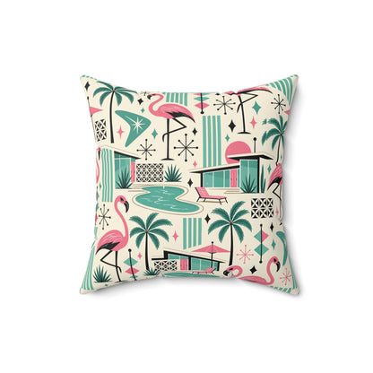 Kate McEnroe New York Palm Springs Flamingo Mid Century Modern Retro Throw PillowThrow Pillows18071068126926707651