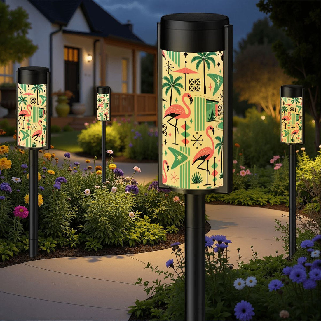 Kate McEnroe New York Palm Springs Flamingo Mid Century Modern Solar Garden LightSolar Garden Stake Lightss8rADzmDRH