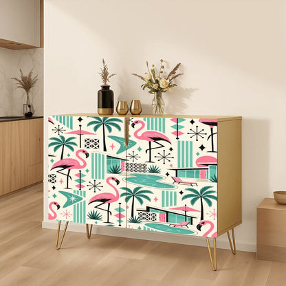 Kate McEnroe New York Palm Springs Flamingo Mid Century Modern Storage Cabinet CredenzaStorage Cabinets5bOhbJpr6n