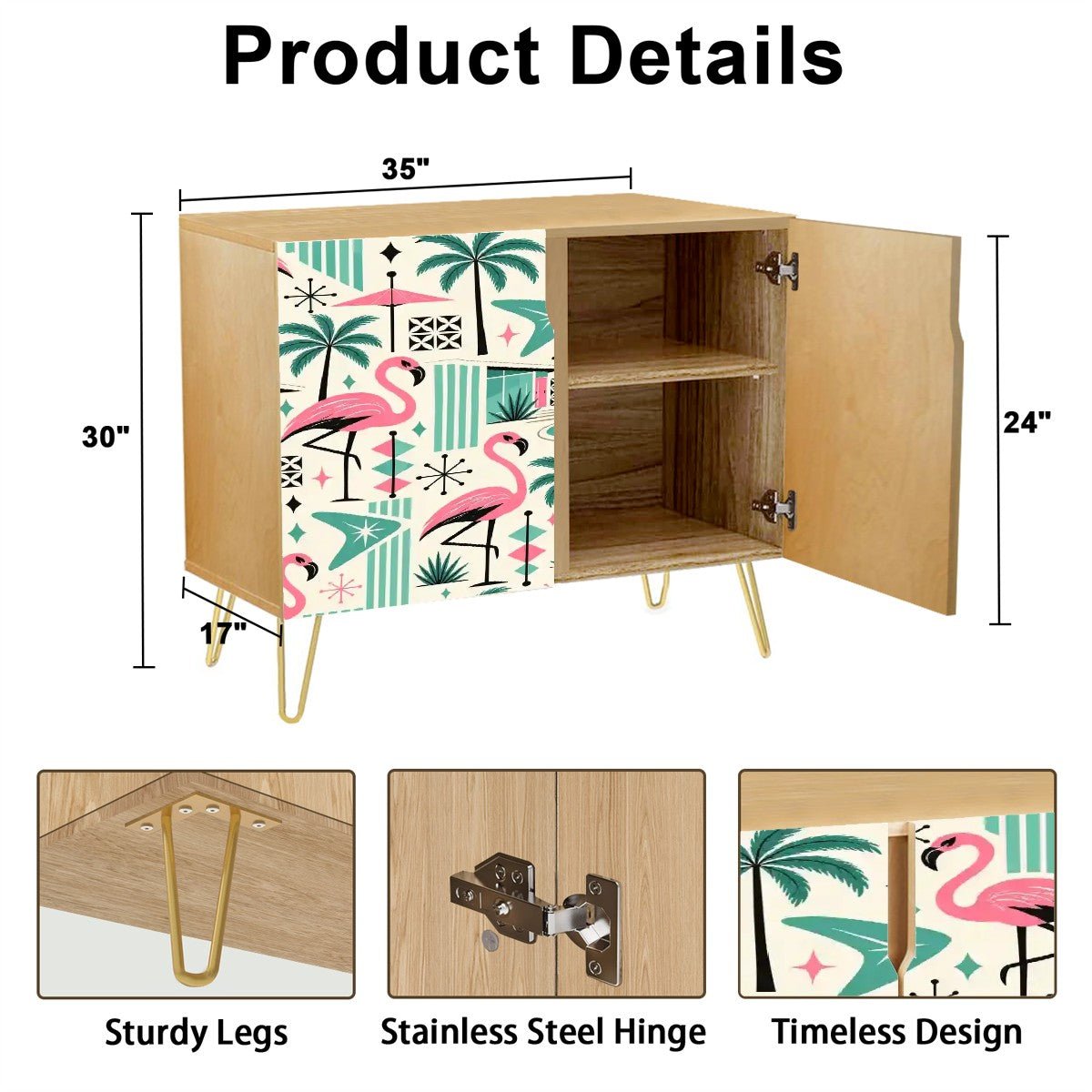 Kate McEnroe New York Palm Springs Flamingo Mid Century Modern Storage Cabinet CredenzaStorage Cabinets5bOhbJpr6n