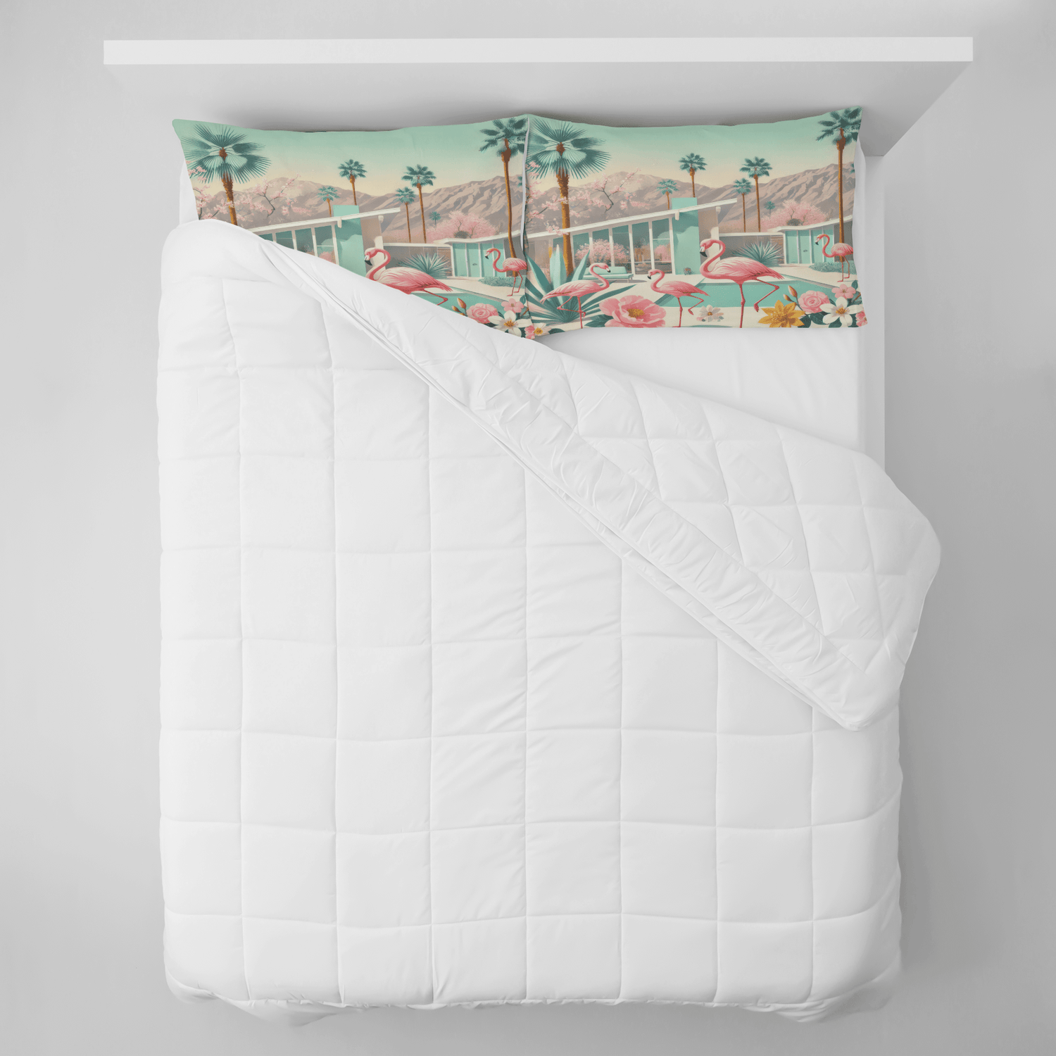 Kate McEnroe New York Palm Springs Flamingo Pillowcase, Mid Century Modern Bedroom AccentPillowcases1250