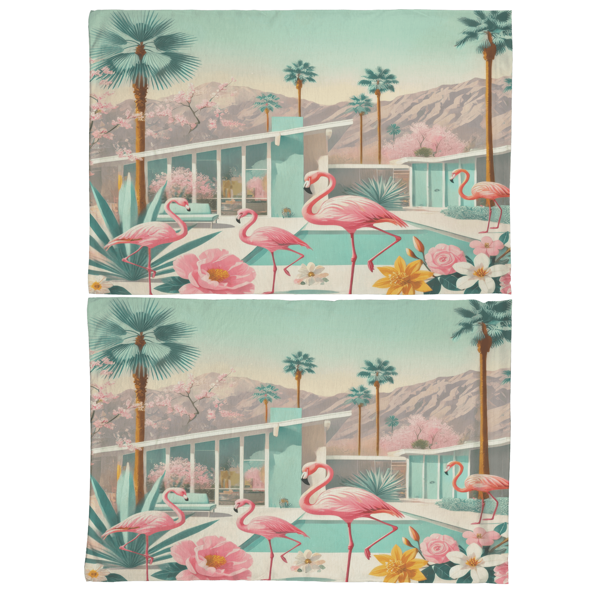 Kate McEnroe New York Palm Springs Flamingo Pillowcase, Mid Century Modern Bedroom AccentPillowcases1250