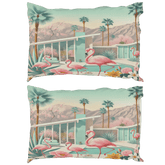 Kate McEnroe New York Palm Springs Flamingo Pillowcase, Mid Century Modern Bedroom AccentPillowcases1250