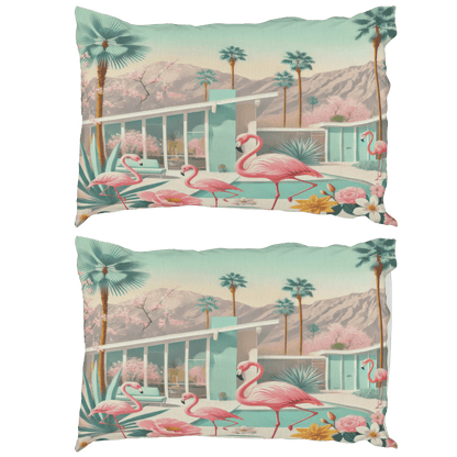 Kate McEnroe New York Palm Springs Flamingo Pillowcase, Mid Century Modern Bedroom AccentPillowcases1250