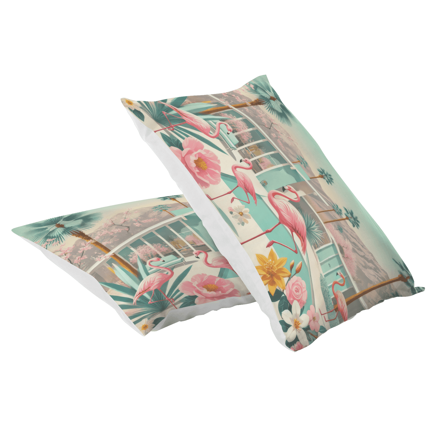 Kate McEnroe New York Palm Springs Flamingo Pillowcase, Mid Century Modern Bedroom AccentPillowcases1250