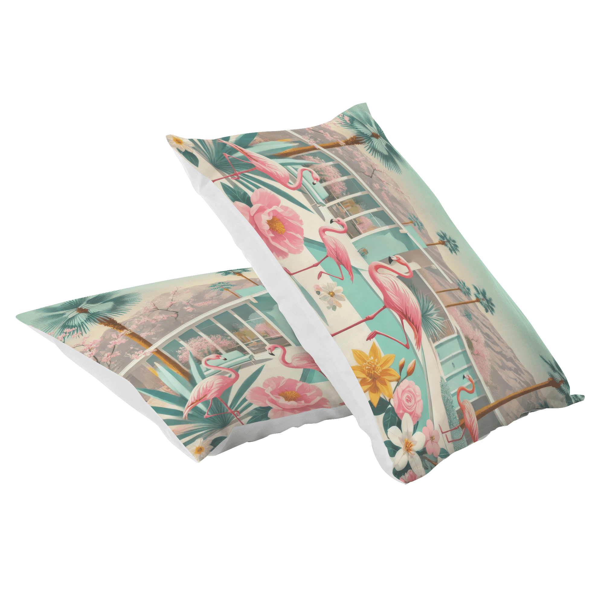 Kate McEnroe New York Palm Springs Flamingo Pillowcase, Mid Century Modern Bedroom AccentPillowcases1250