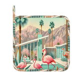 Kate McEnroe New York Palm Springs Flamingo Tropical Mid Century Modern Oven Mitts and Pot Holders SetsOven Mitts & Pot Holder SetkdTbqf3tmN