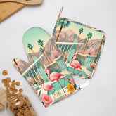 Kate McEnroe New York Palm Springs Flamingo Tropical Mid Century Modern Oven Mitts and Pot Holders SetsOven Mitts & Pot Holder SetkdTbqf3tmN