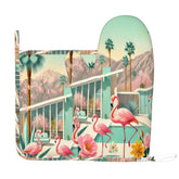 Kate McEnroe New York Palm Springs Flamingo Tropical Mid Century Modern Oven Mitts and Pot Holders SetsOven Mitts & Pot Holder SetkdTbqf3tmN