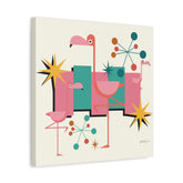 Kate McEnroe New York Palm Springs Kitschy Flamingo 50s Retro Mid Century Modern Canvas ArtCanvas Wall Art78795600709121964798