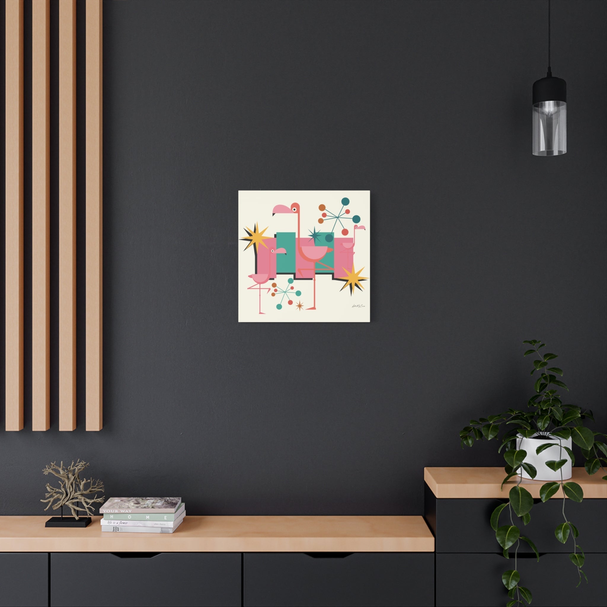 Kate McEnroe New York Palm Springs Kitschy Flamingo 50s Retro Mid Century Modern Canvas ArtCanvas Wall Art78795600709121964798