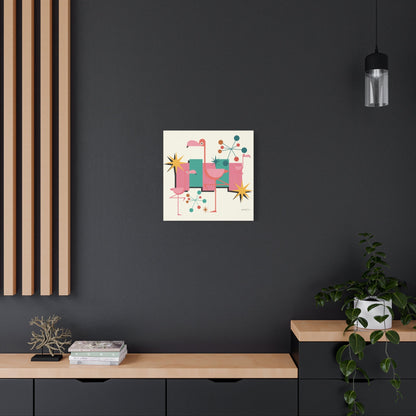 Kate McEnroe New York Palm Springs Kitschy Flamingo 50s Retro Mid Century Modern Canvas ArtCanvas Wall Art78795600709121964798