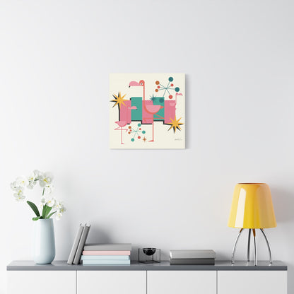Kate McEnroe New York Palm Springs Kitschy Flamingo 50s Retro Mid Century Modern Canvas ArtCanvas Wall Art78795600709121964798