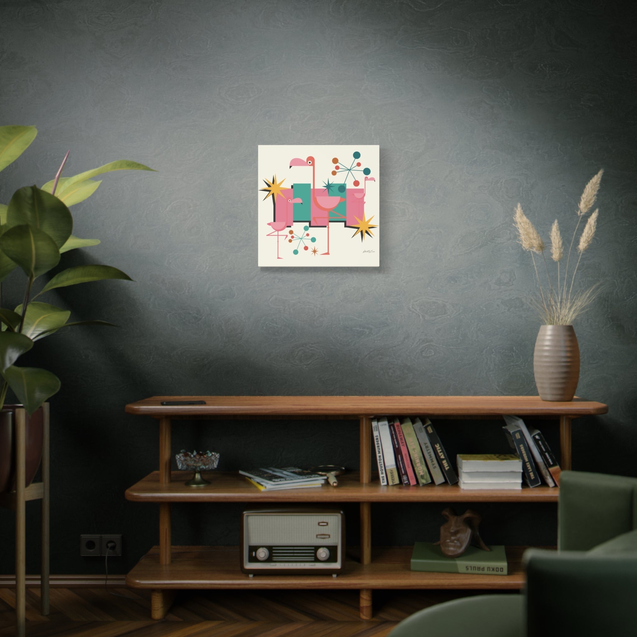 Kate McEnroe New York Palm Springs Kitschy Flamingo 50s Retro Mid Century Modern Canvas ArtCanvas Wall Art78795600709121964798