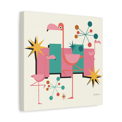 Kate McEnroe New York Palm Springs Kitschy Flamingo 50s Retro Mid Century Modern Canvas ArtCanvas Wall Art78795600709121964798