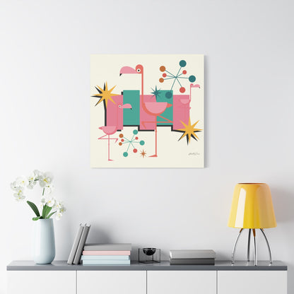Kate McEnroe New York Palm Springs Kitschy Flamingo 50s Retro Mid Century Modern Canvas ArtCanvas Wall Art78795600709121964798