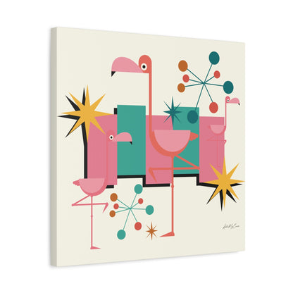 Kate McEnroe New York Palm Springs Kitschy Flamingo 50s Retro Mid Century Modern Canvas ArtCanvas Wall Art78795600709121964798