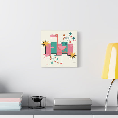 Kate McEnroe New York Palm Springs Kitschy Flamingo 50s Retro Mid Century Modern Canvas ArtCanvas Wall Art78795600709121964798