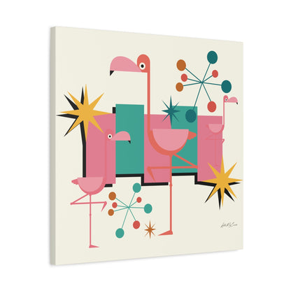 Kate McEnroe New York Palm Springs Kitschy Flamingo 50s Retro Mid Century Modern Canvas ArtCanvas Wall Art78795600709121964798