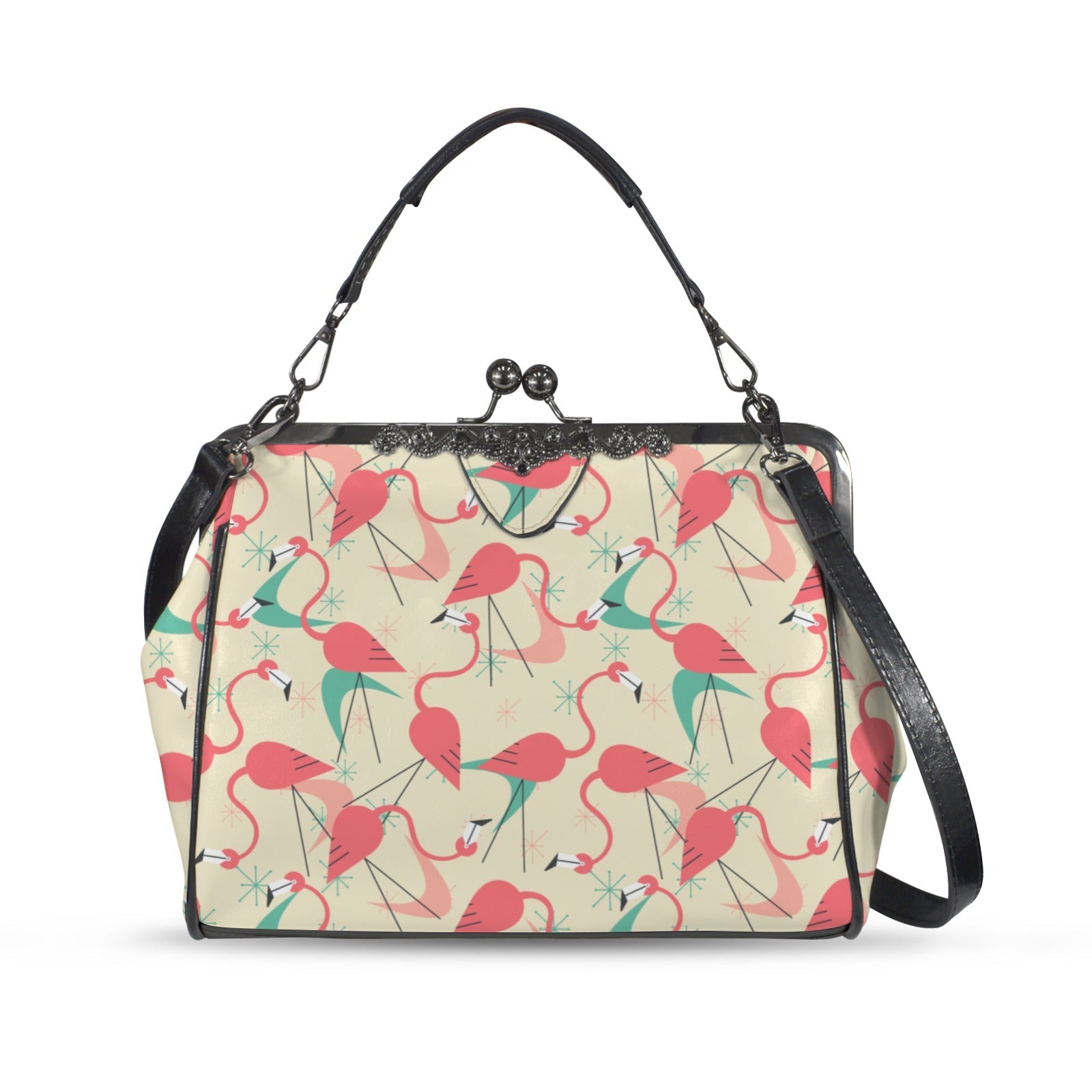 Kate McEnroe New York Palm Springs MCM Pink Flamingo Kitsch Kisslock PurseCrossbody BagsD3382421
