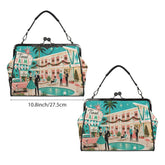 Kate McEnroe New York Palm Springs Mid Century Christmas Tinsel Palms Kiss Lock BagCrossbody BagsD3429282