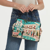 Kate McEnroe New York Palm Springs Mid Century Christmas Tinsel Palms Kiss Lock BagCrossbody BagsD3429282