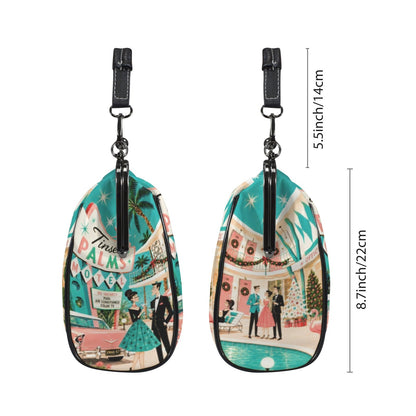 Kate McEnroe New York Palm Springs Mid Century Christmas Tinsel Palms Kiss Lock BagCrossbody BagsD3429282